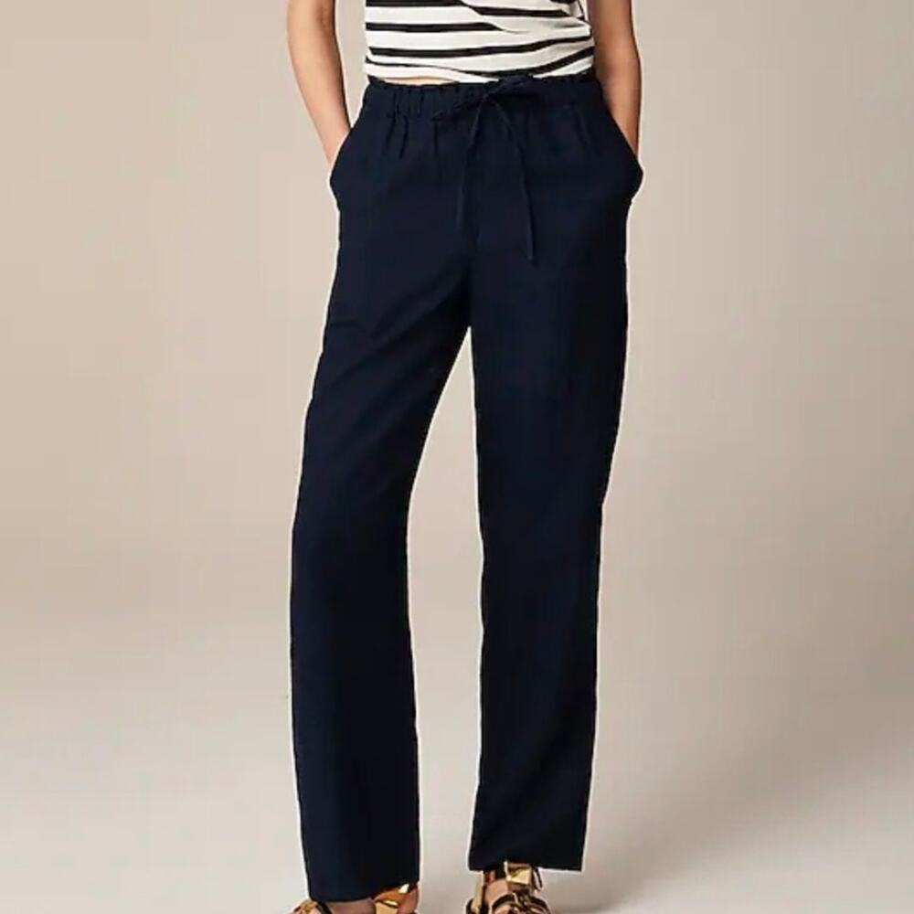 J. Crew Navy linen Soleil Pants